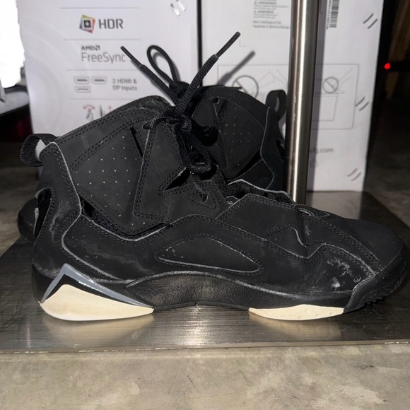 Jordan Nike 7s Black Suede Authentic Original Size 7Y Great Condition Pre-Owned - Picture 2 of 13